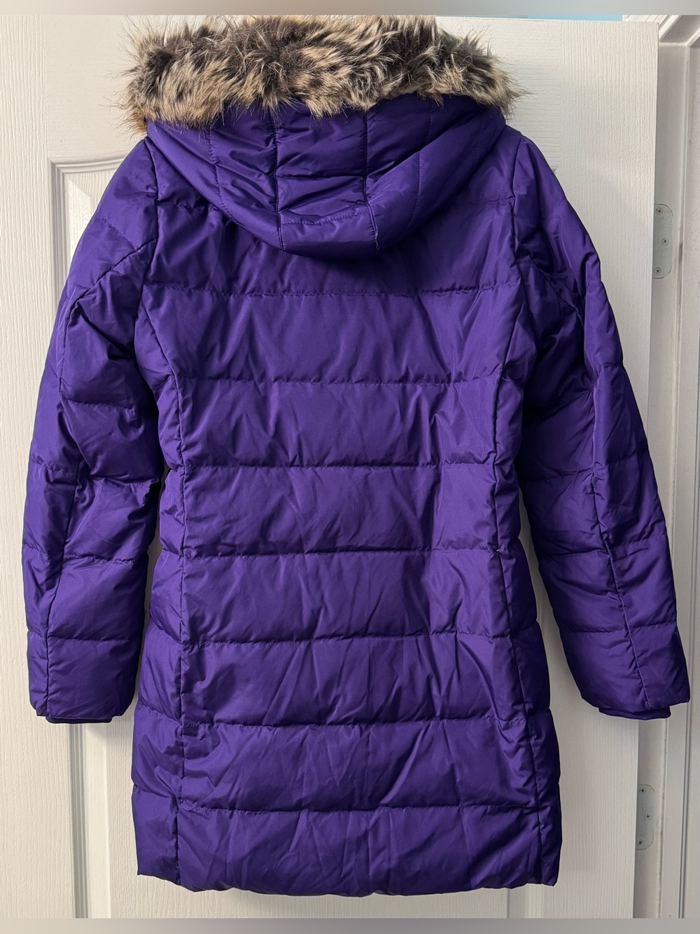 Lands’ End Women’s Down Faux Fur Winter Coat in Vibrant Concord - Picture 6 of 14